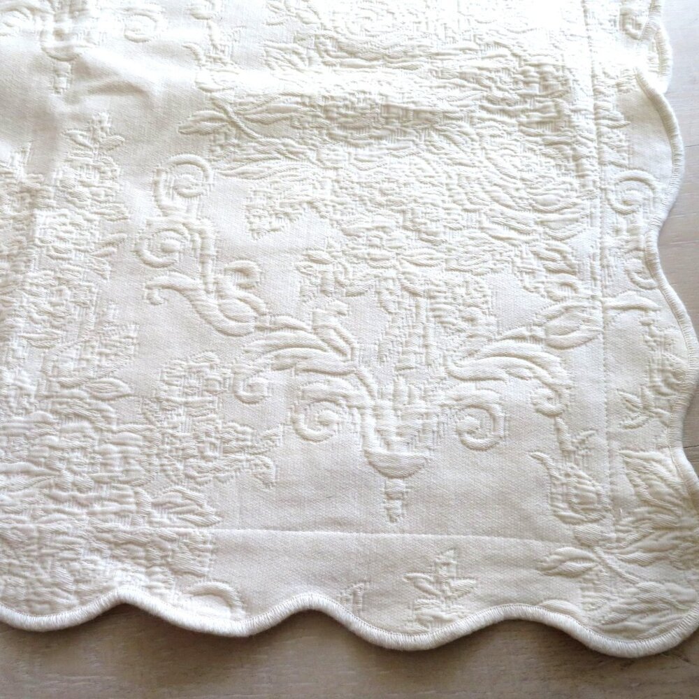 JCP Home Matelassé Quilted Pillow Shams 2 Standard Made in Portugal Pale Yellow